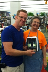 With Barb at Danville, IL Public Library. I'm so grateful for the librarians who always pretend to be happy to see me.